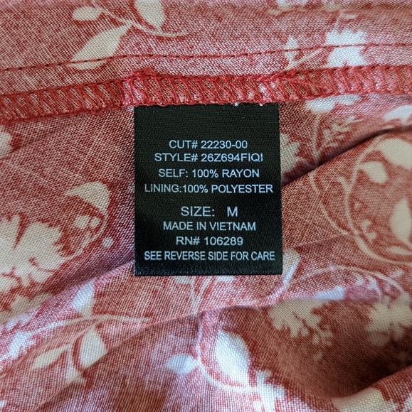 FRANCESCA'S COLLECTIONS Seth Red Floral Mini Dress Size Medium - Picture 8 of 8